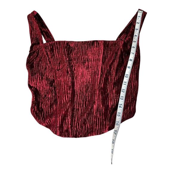 N By Naked Wardrobe Boned Plush Velvet Crop Tank In Wine Size XL NWT Zip Back - Picture 8 of 12